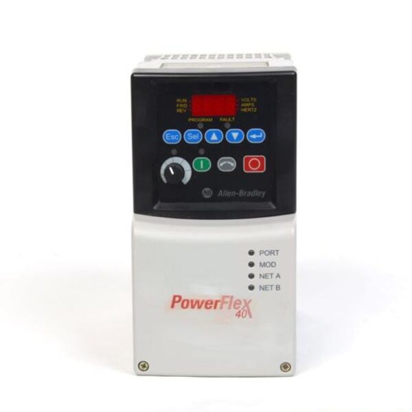 Allen-Bradley 22B-D2P3N104 PowerFlex 40 Variable Frequency Drive (VFD). Contact Neutronic Technologies for expert industrial electronic repair and servicing of the 22B-D2P3N104.