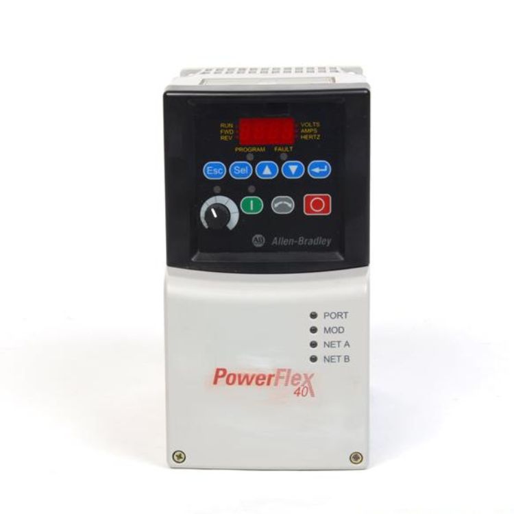 Allen-Bradley 22B-D2P3N104 PowerFlex 40 Variable Frequency Drive (VFD). Contact Neutronic Technologies for expert industrial electronic repair and servicing of the 22B-D2P3N104.