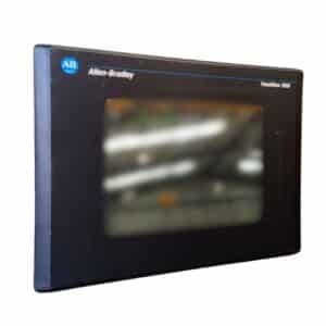Allen-Bradley 2711-T10C15 – PanelView Standard 1000 HMI touchscreen display unit, featuring black frame and integrated control interface for industrial automation.