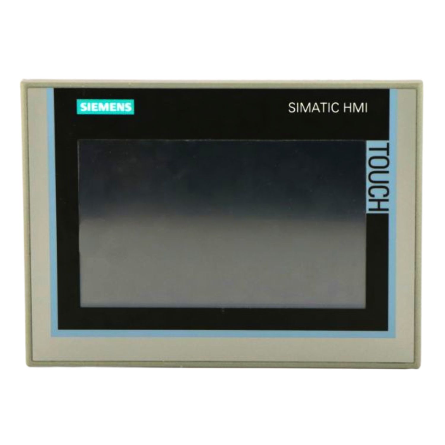 Front view of Siemens 6AV2124-0GC01-0AX0 SIMATIC HMI touch panel with display screen – available for replacement or professional repair at Neutronic Technologies.