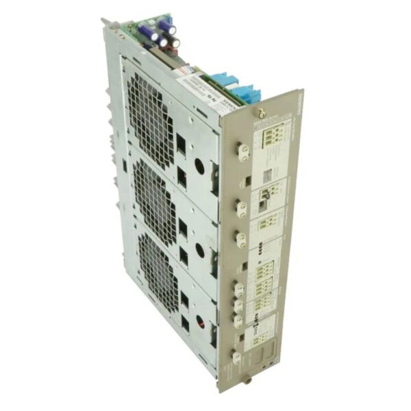 Side view of Siemens 6ES5955-3LF11 Power Supply Unit featuring ventilation grills and connector panel – SIMATIC S5 power module for industrial automation, available for sale and repair.